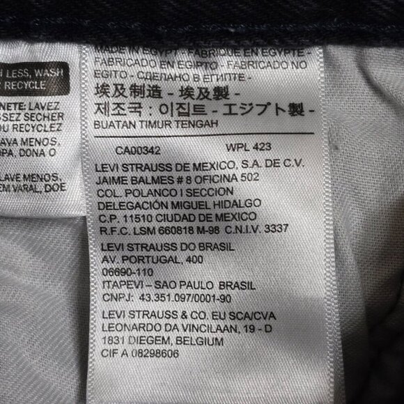 Levis 501‎ Jeans Mens 33x32 (Fits 30x30) Black Straight Button Fly Biker Denim - Picture 9 of 15